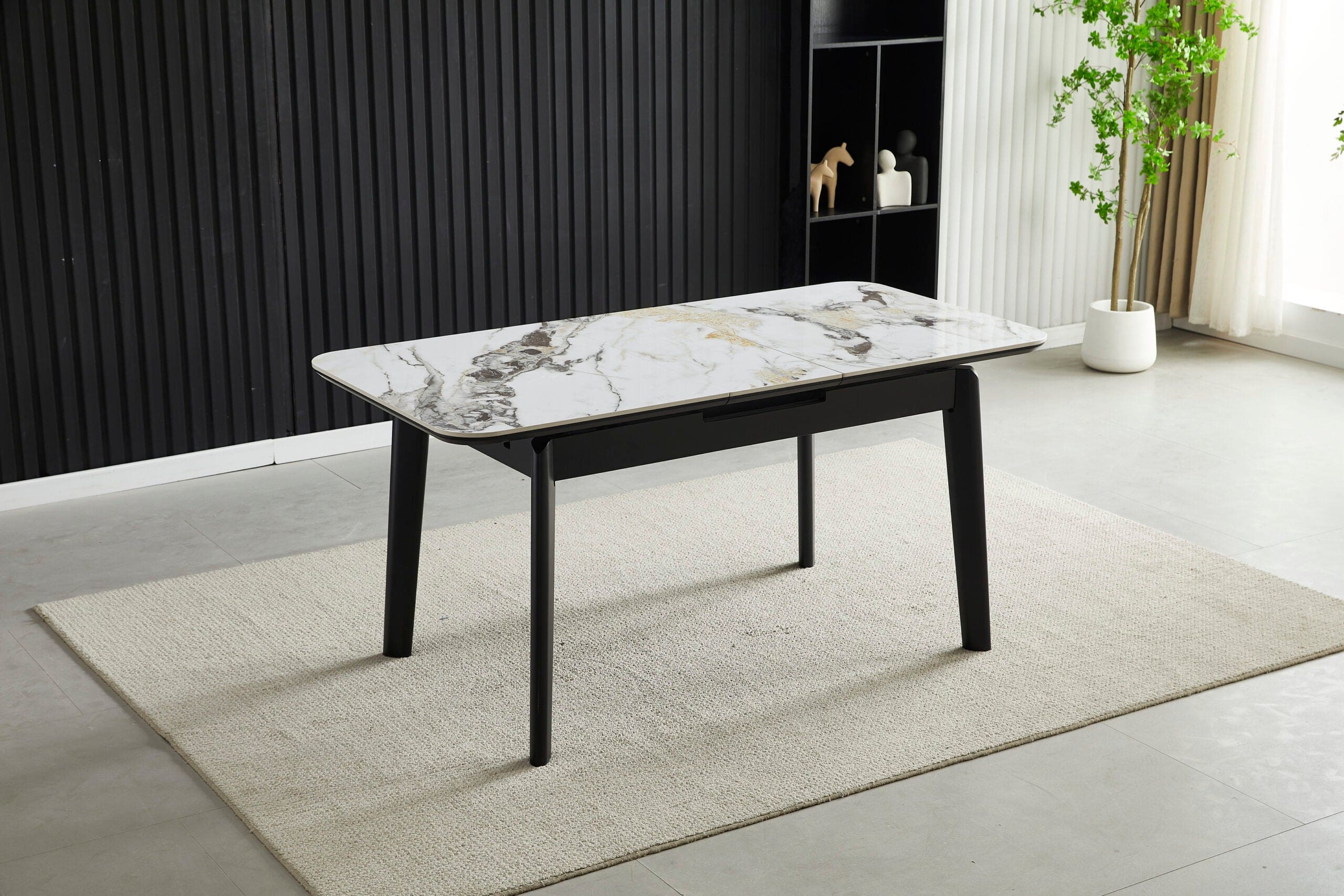 Arizona White Ceramic Extending Dining Table 130cm - 160cm