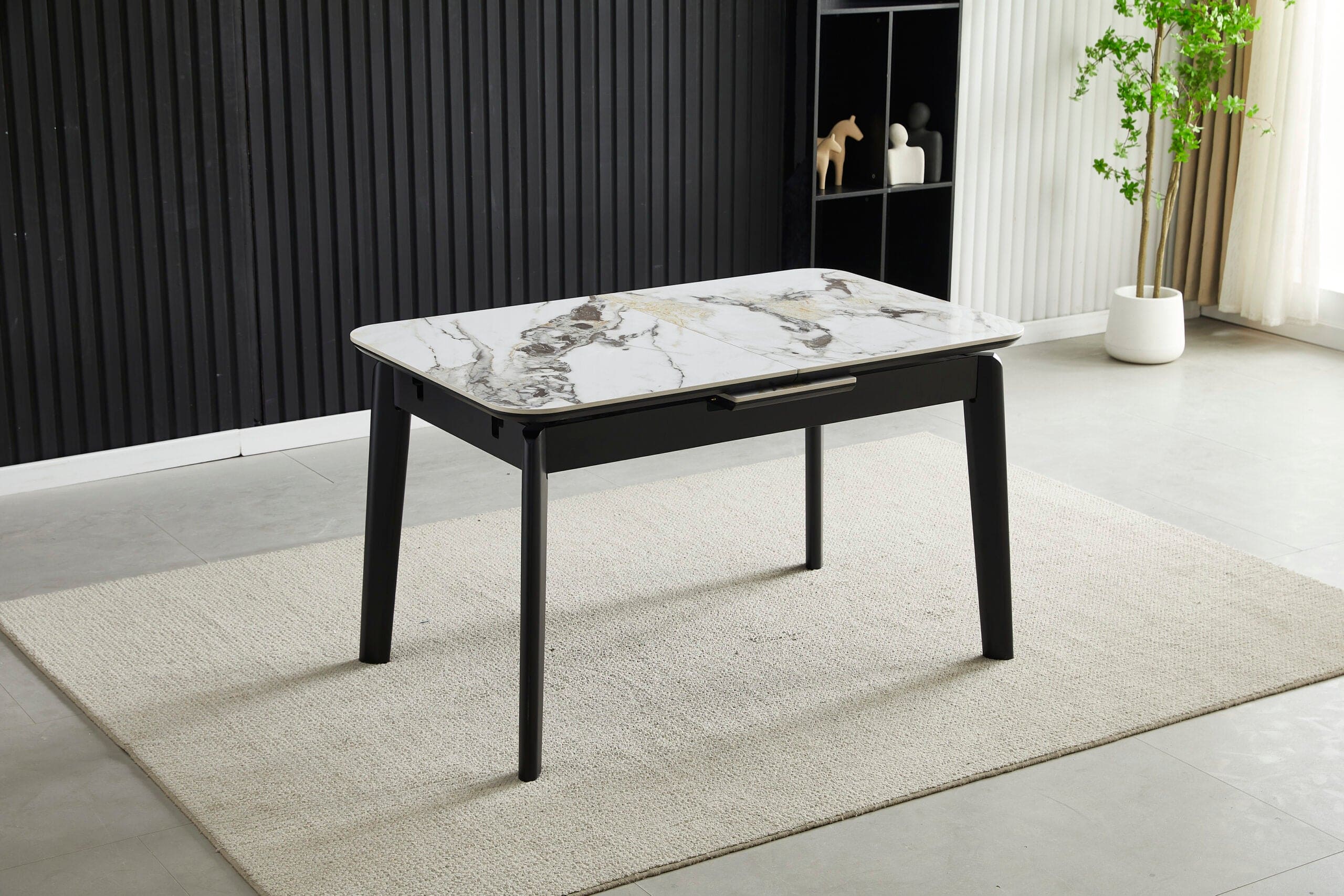 Arizona White Ceramic Extending Dining Table 130cm - 160cm - Image 2