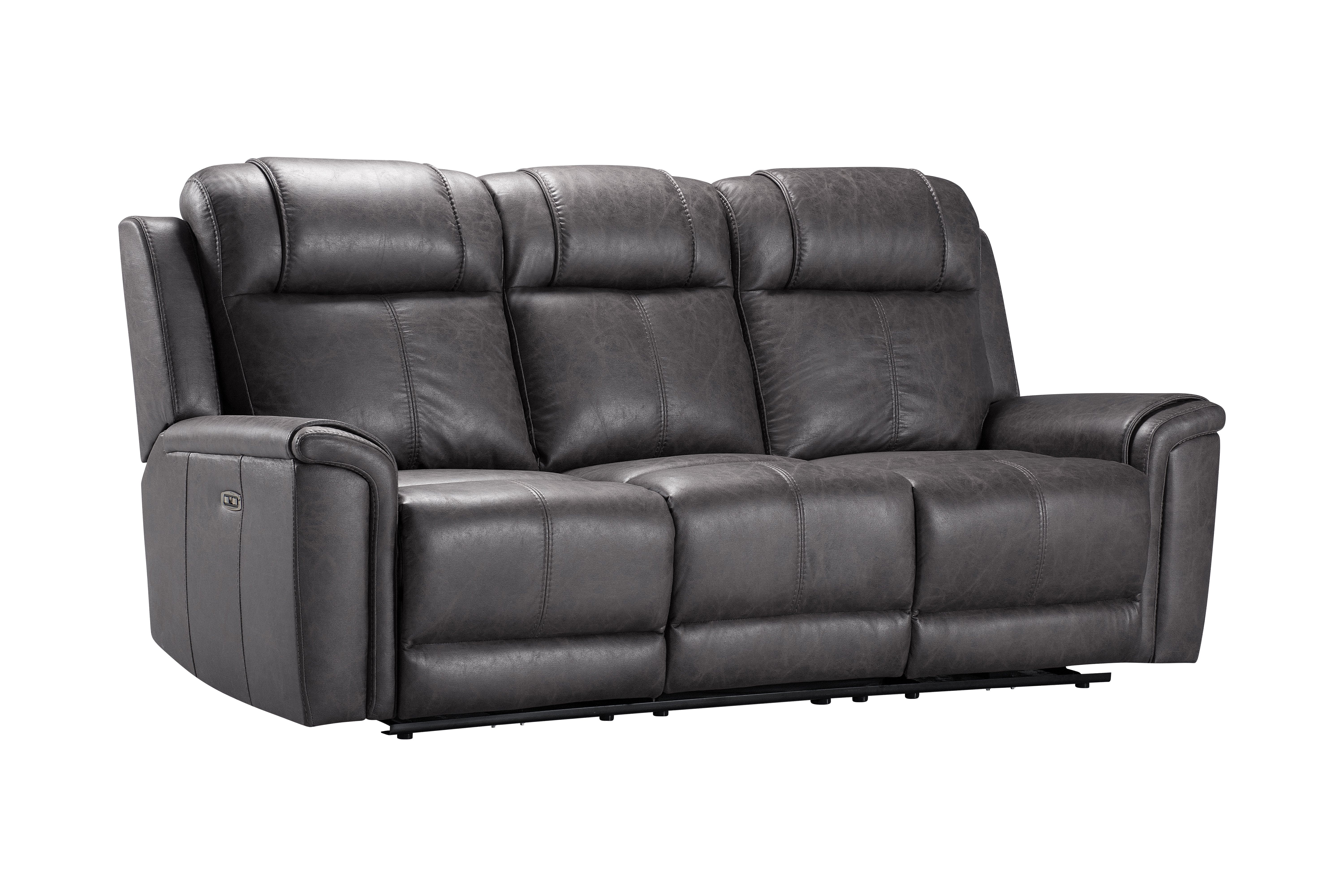 Charles Electric / Power Reclining Charcoal Grey Resilience Fabric Sofa Range | Power Headrests | USB Charging & Drinks Tray Table Plus High Seating & Backrest Position | Couch - Image 20