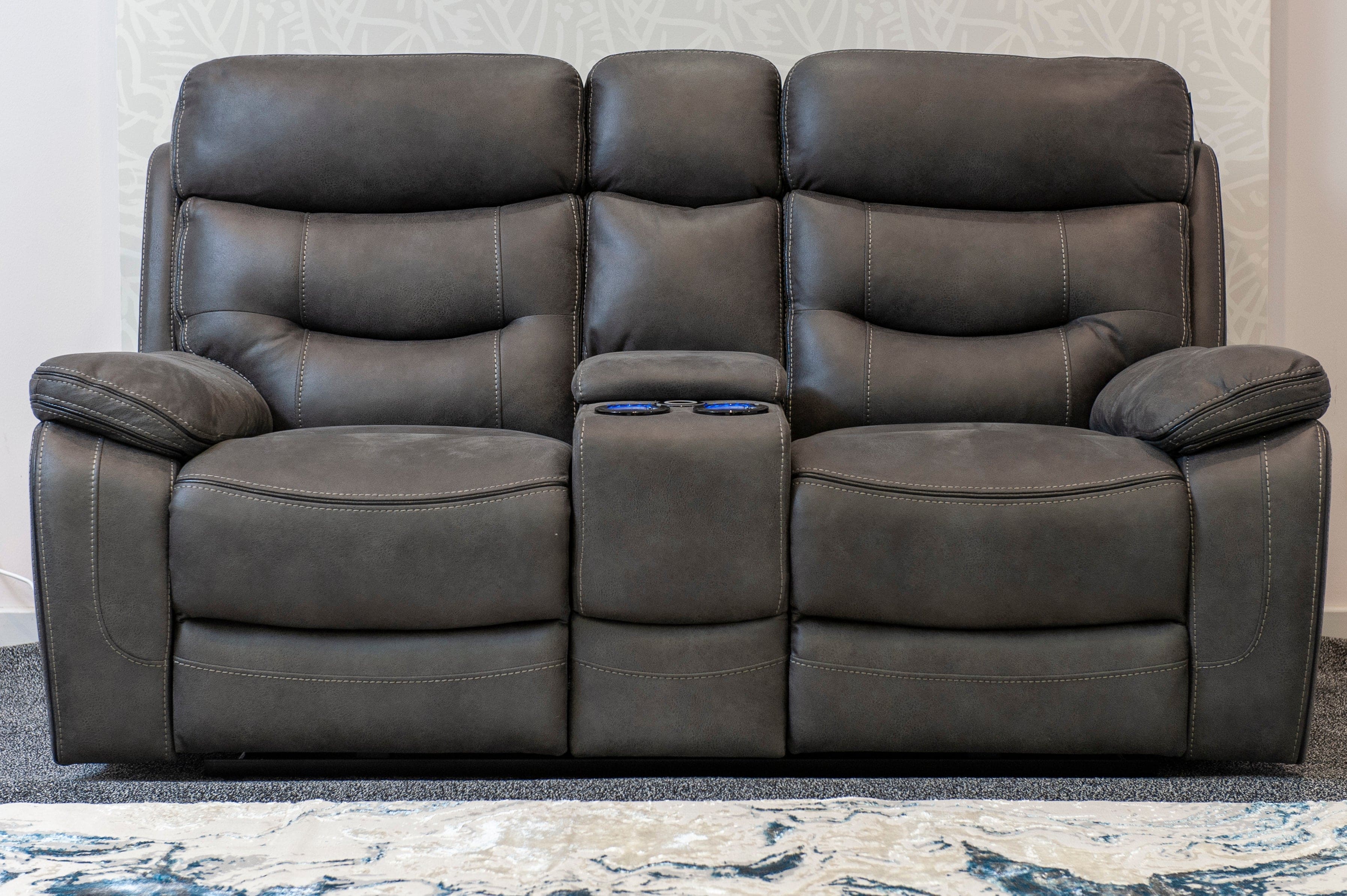 Cinema Sofa | Drinks Coolers | Wireless Charging | Bluetooth Speakers | Power Adjustable Headrests | Express Smart Tech 2 Seater Fabric Power Recliner Sofa With Drinks Console | Couch | - Image 5