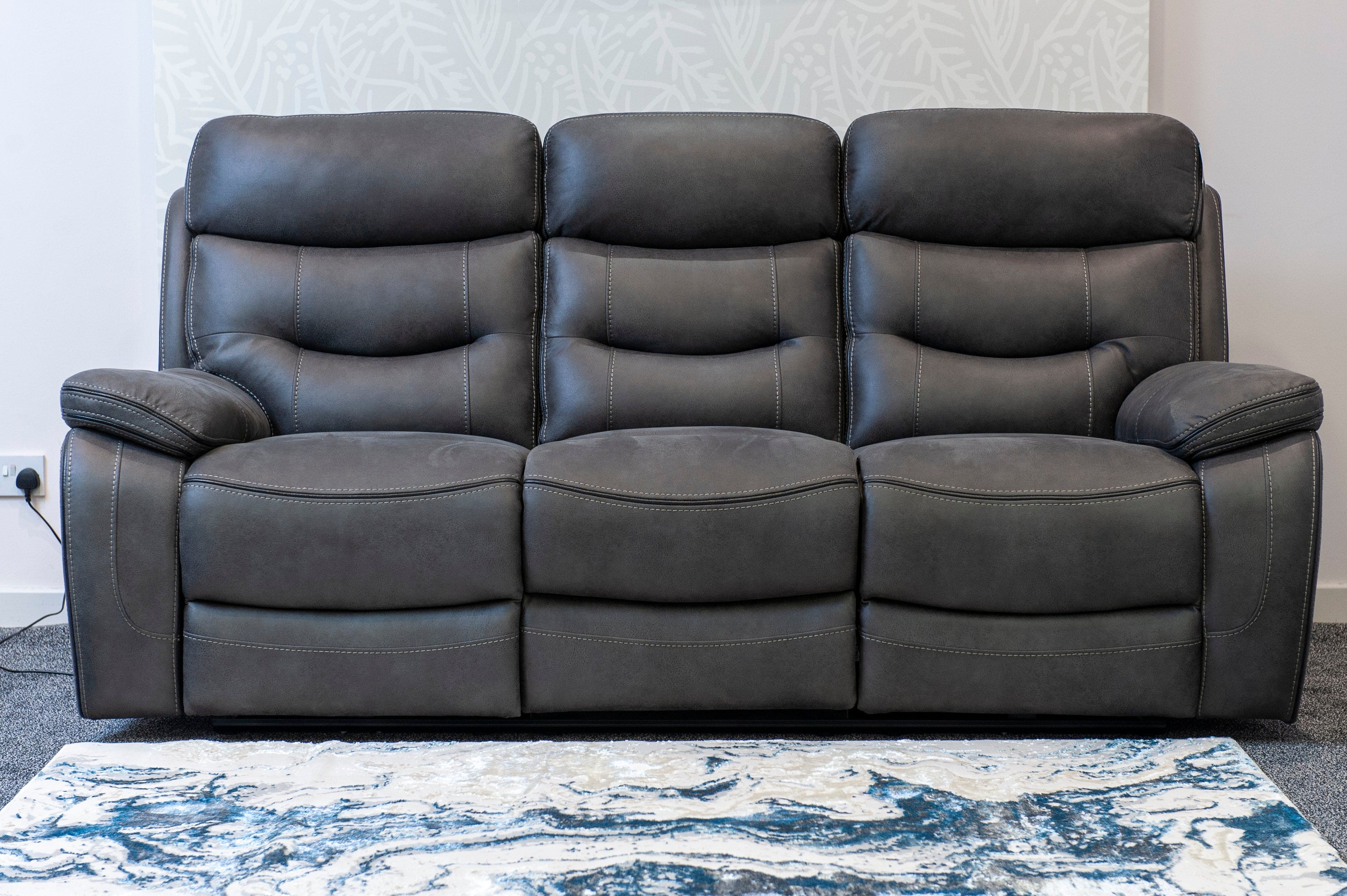 Cinema Sofa | Adjustable Power Headrests | Bluetooth Speakers | Vinson Express Smart Tech 3 Seater Fabric Power Recliner Sofa - Image 8