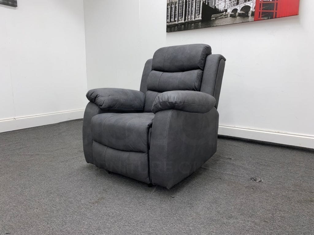 Willow Express Charcoal Grey Fabric Reclining Armchair Sofa - Image 10