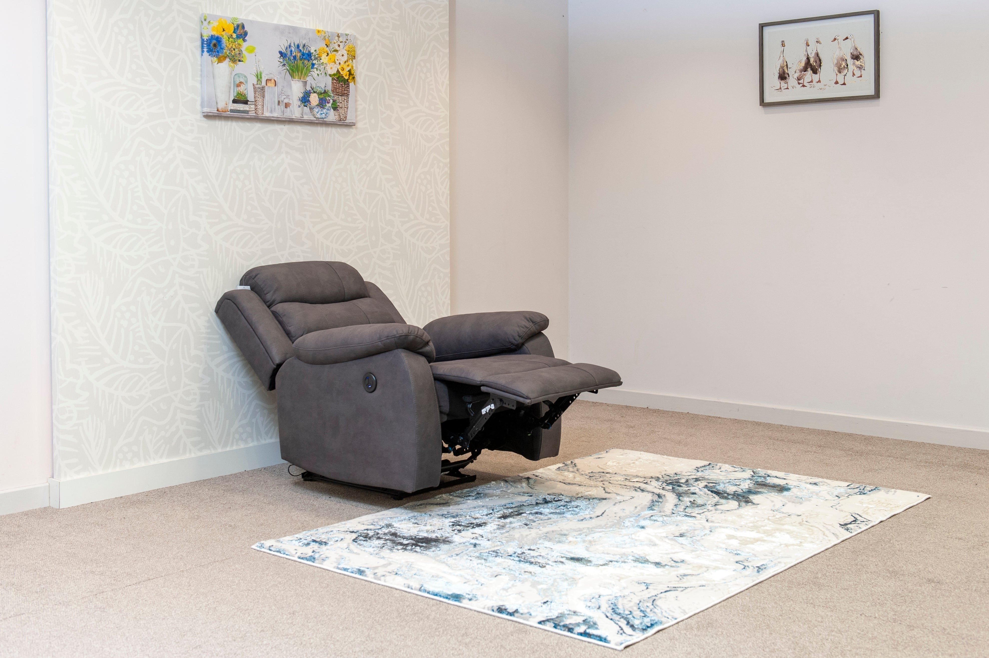 'The Willow' Dark Grey Easy Clean Fabric 3 Seater Sofa & 2 Armchairs Reclining Sofa Set | High Backrests | 2 Stage Motion Recliner | Couch | - Image 10