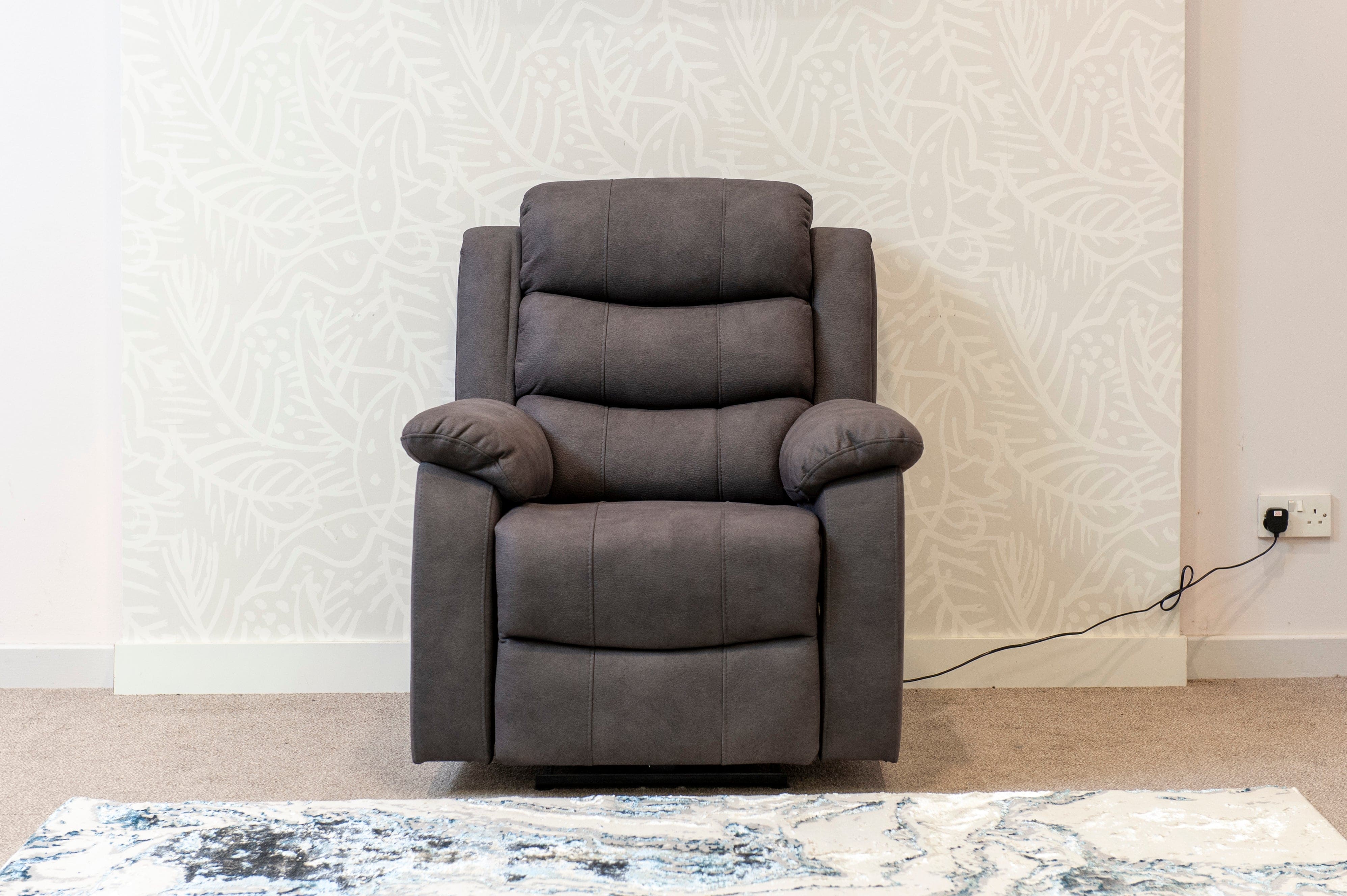 Willow Dark Grey Easy Clean Fabric With Electric 2 Stage Reclining Feature Sofa Range With USB Charging Ports | Couch | - Image 17