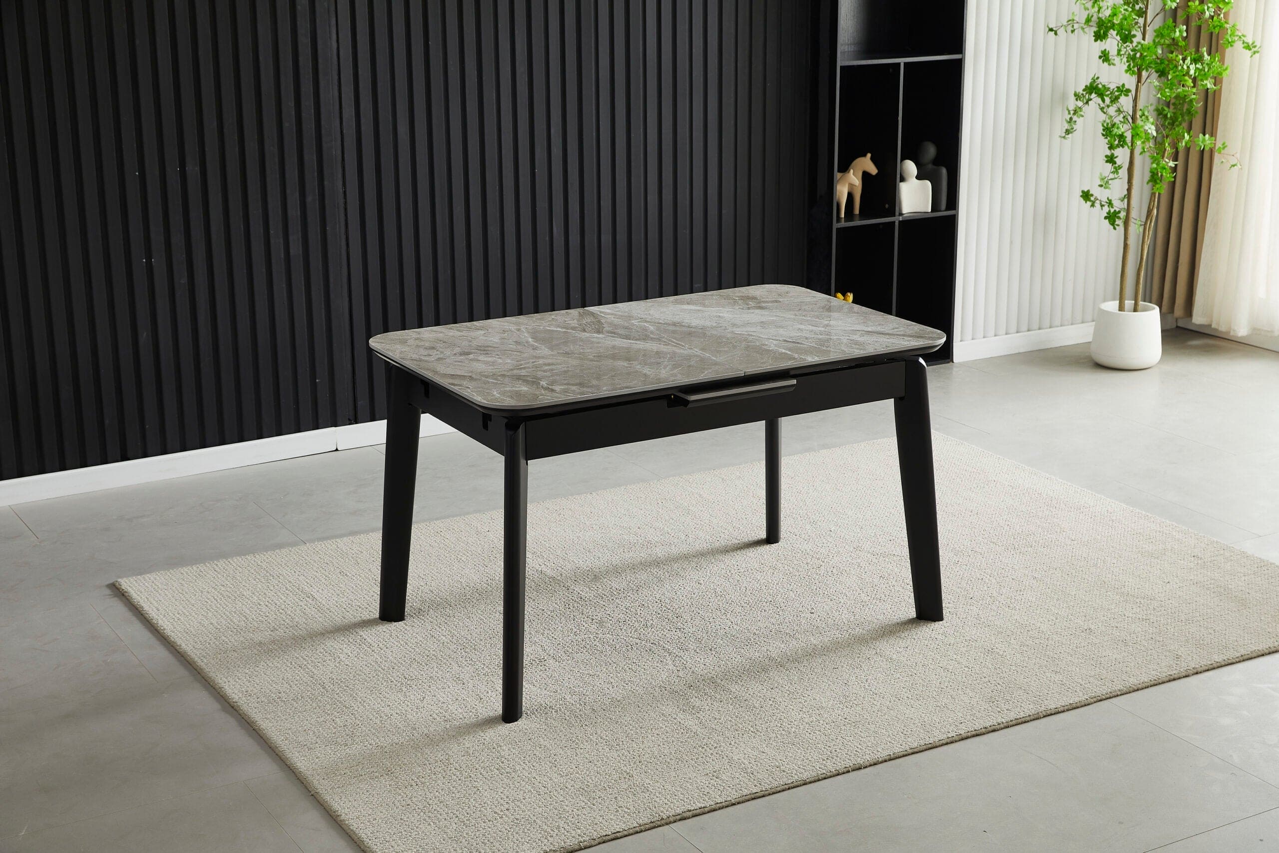 Arizona Grey Ceramic Extending Dining Table 130cm - 160cm - Image 2