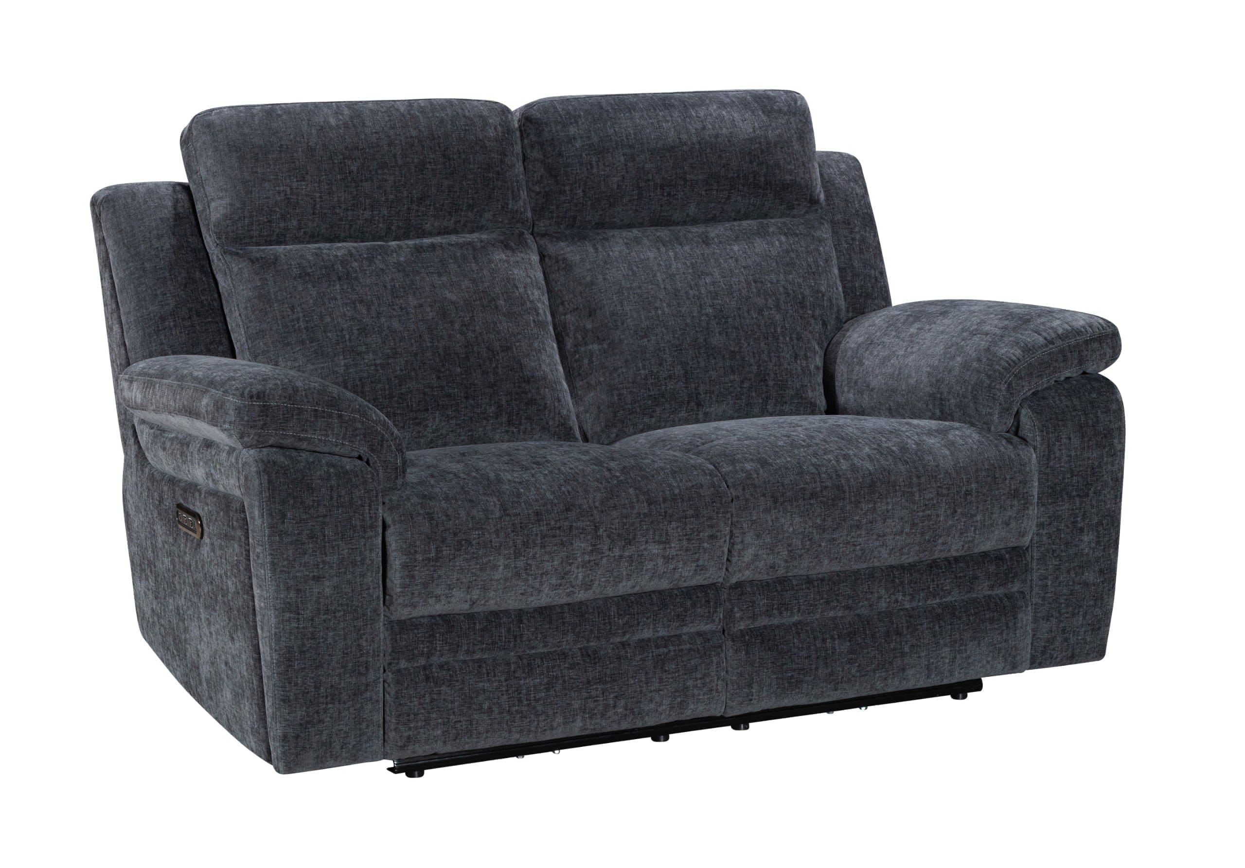 "Barre" Electric / Power Reclining Grey Fabric Sofa Set - USB Charging Ports - Image 10
