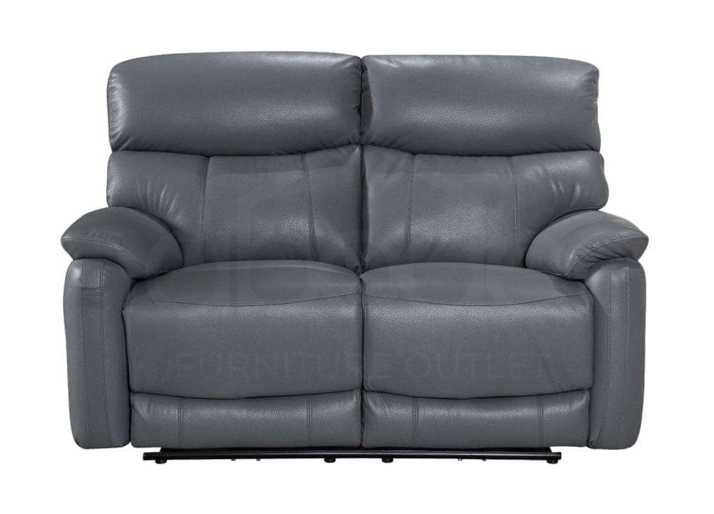 Special Offer! Charcoal Grey Milano Leather Reclining 2 Seater Sofa With USB Ports | Couch | - Image 3