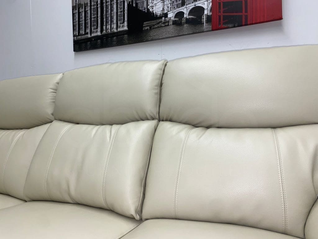 Ivory Cream Milano Leather Electric Reclining Sofa Range | This Suite Comes With USB Charging Ports & Fold Down Drinks Tray Table | Couch | - Image 19