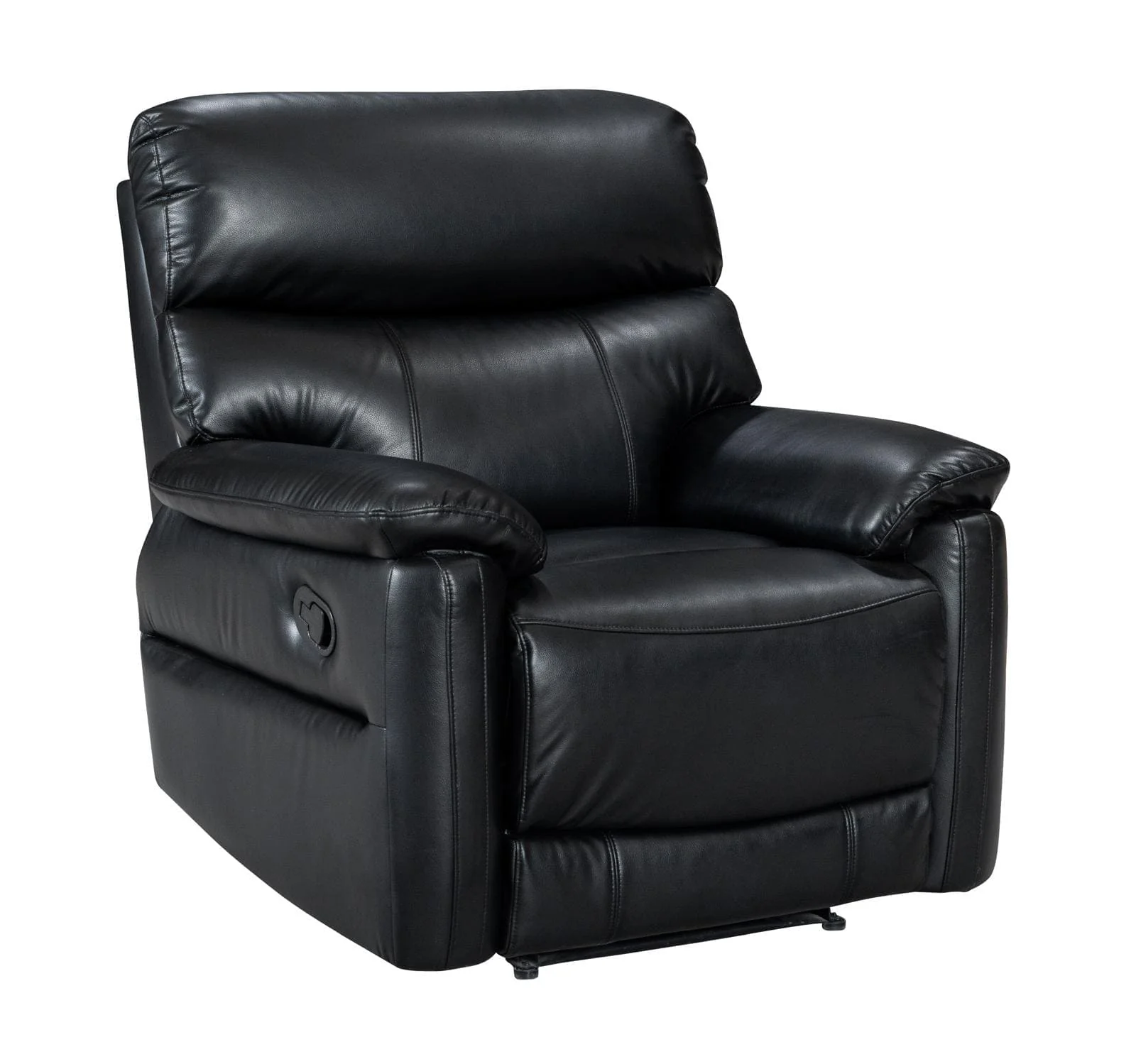 Black Milano Leather Electric / Power Reclining 1 Seater Sofa / Armchair With USB Charging Ports - Image 2