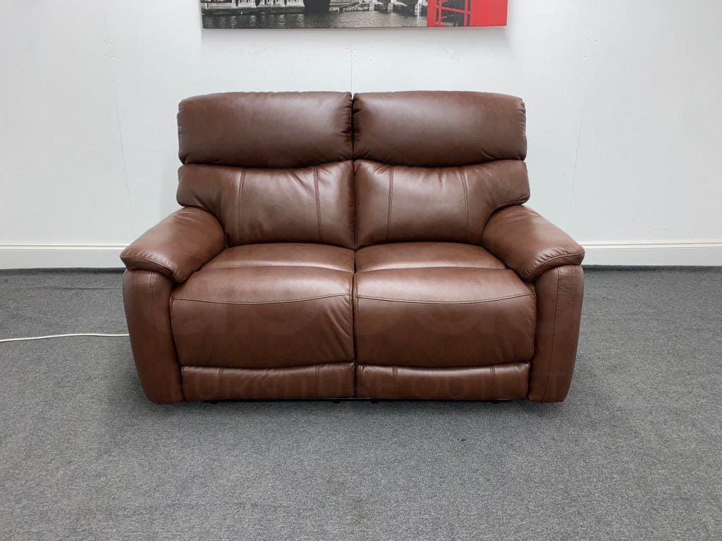 Milano Brown Leather Electric / Power Reclining Sofa Range Suite Set With USB Charging Ports | Couch | - Image 4