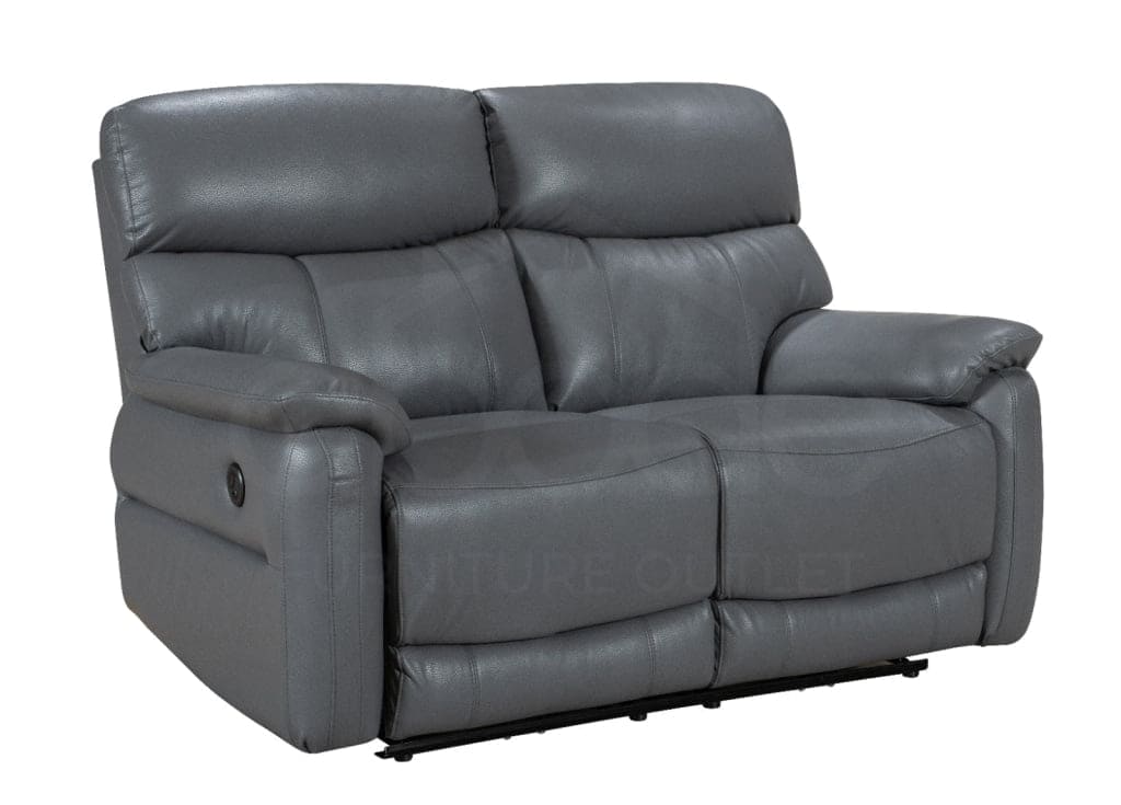 Charcoal Grey Milano Leather Electric Reclining Sofa Range | This Suite Comes With USB Charging Ports & A Fold Down Drinks Tray Table | Couch | - Image 4