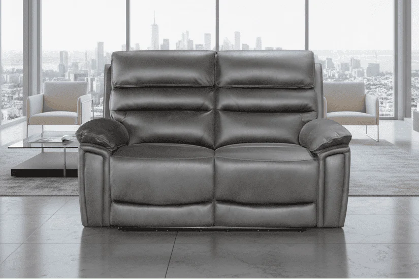 Calisese Grey Easy Clean Fabric Electric / Power Reclining 2 Seater Sofa With USB Charging Ports - Image 2