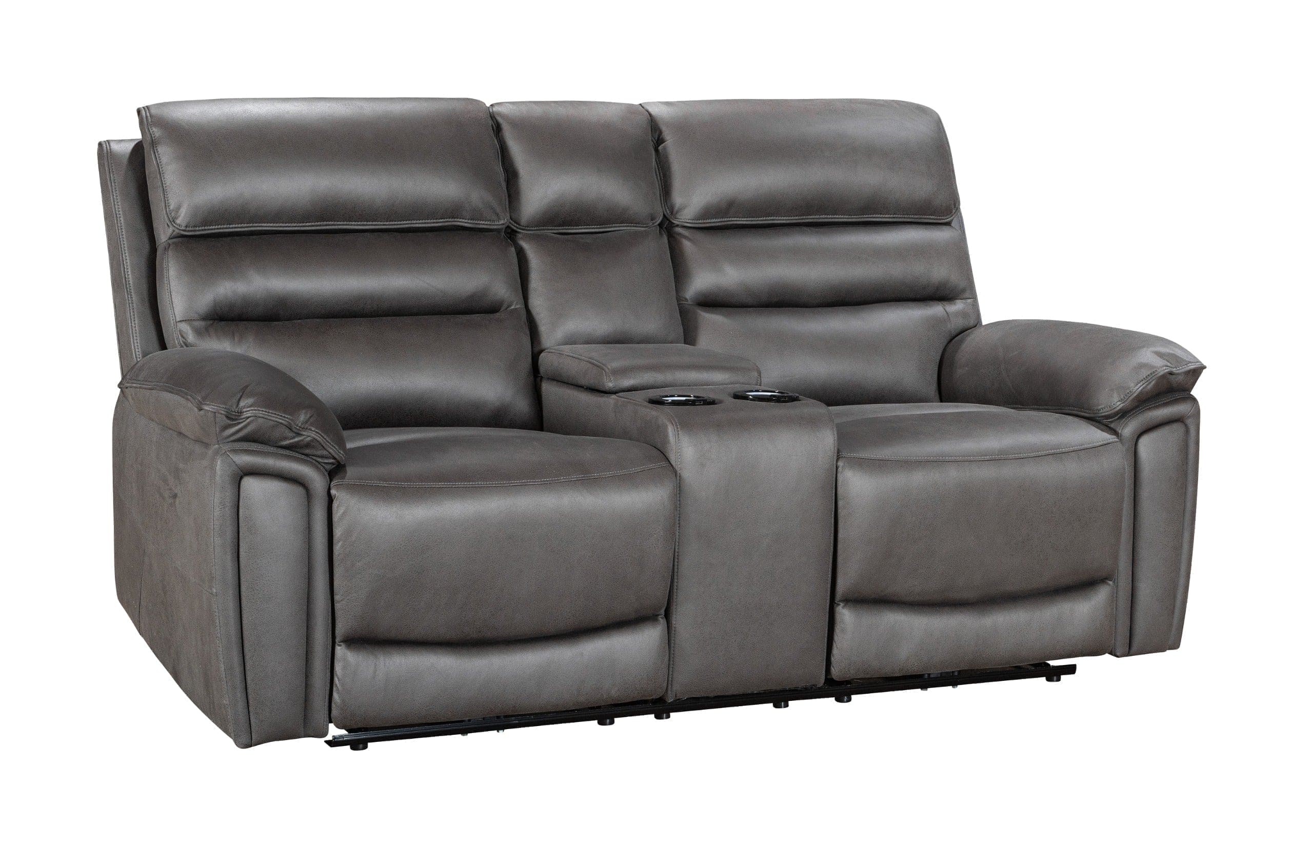 Donald Suede Fabric Power Reclining Sofa Range Suite Set With USB Charging Ports & Drop Down Tray Table - Image 16