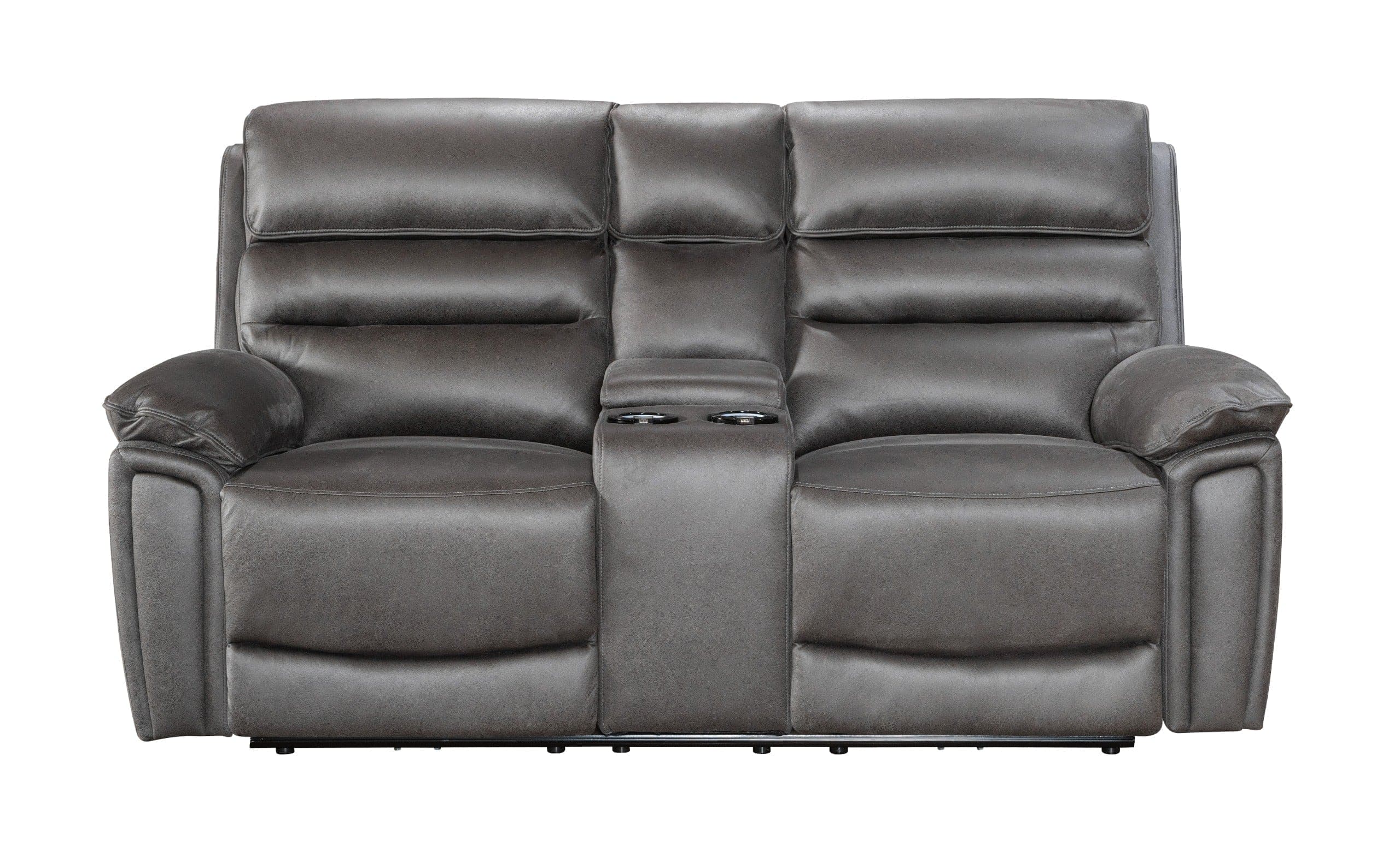 Donald Suede Fabric Power Reclining Sofa Range Suite Set With USB Charging Ports & Drop Down Tray Table - Image 12