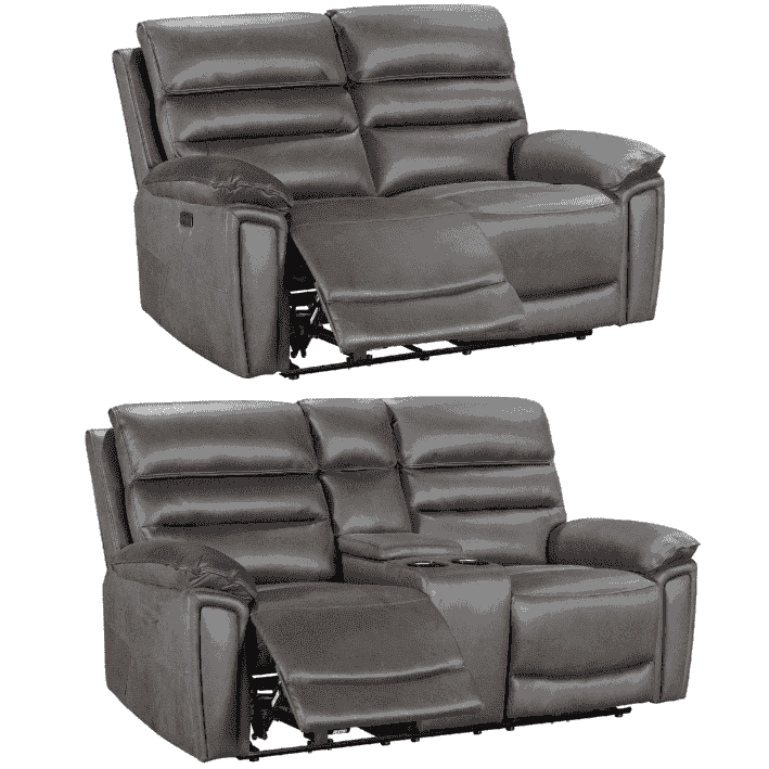 Donald Suede Fabric Power Reclining Sofa Range Suite Set With USB Charging Ports & Drop Down Tray Table - Image 10