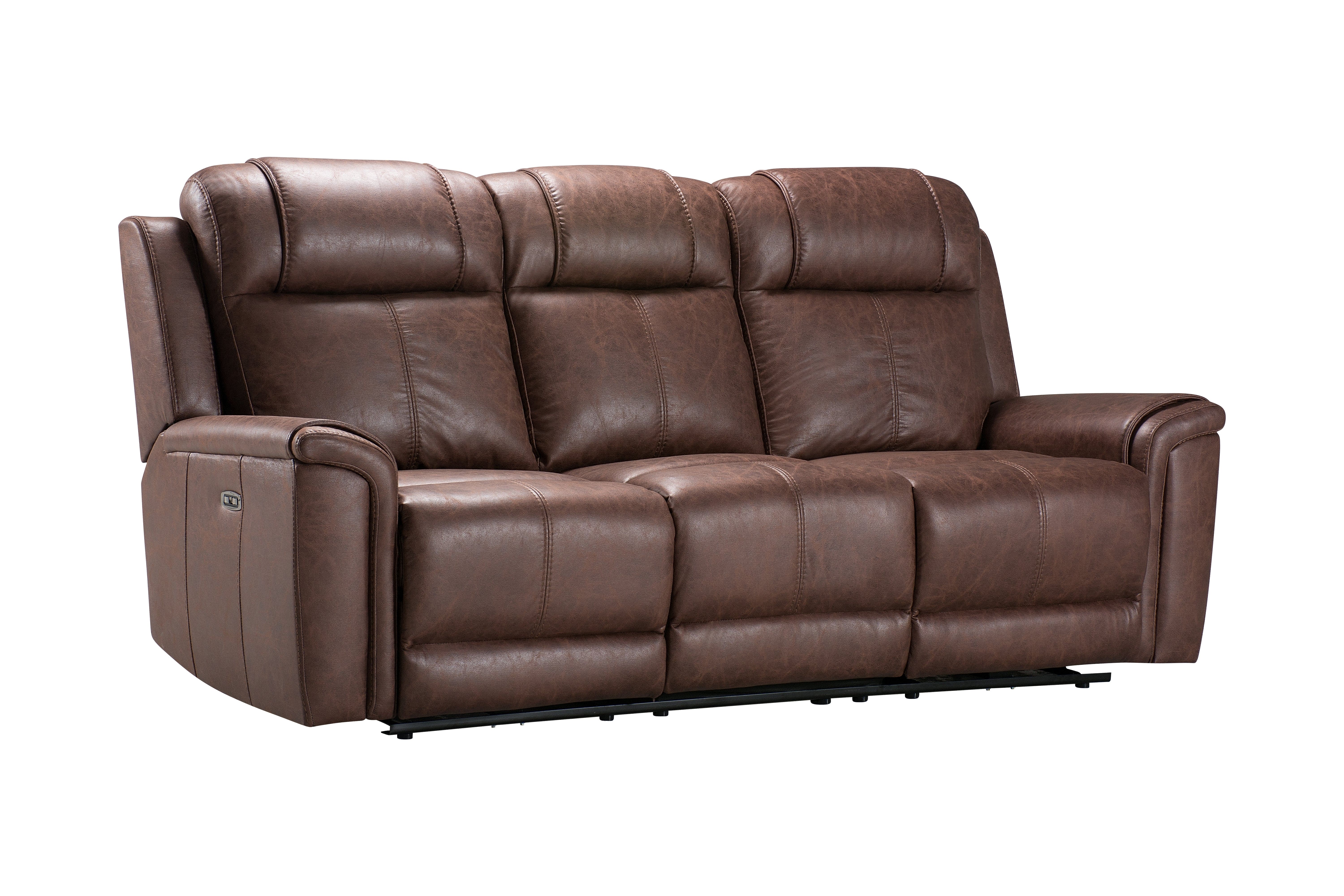 Charles Electric / Power Reclining Brown Resilience Fabric Sofa Range | Power Headrests | USB Charging & Drinks Tray Table Plus High Seating & Backrest Position | Couch - Image 20