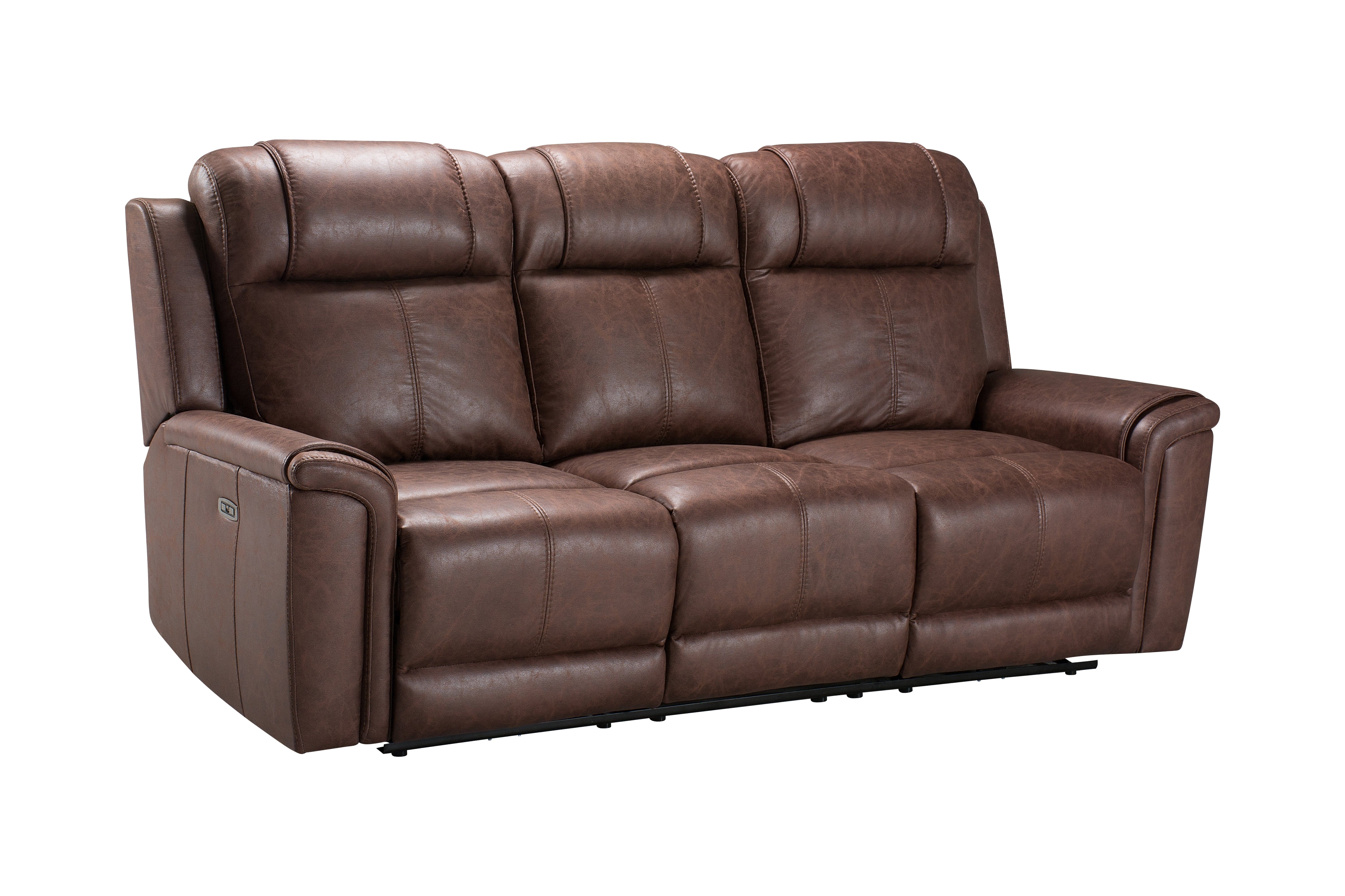Charles Electric / Power Reclining Brown Resilience Fabric Sofa Range | Power Headrests | USB Charging & Drinks Tray Table Plus High Seating & Backrest Position | Couch - Image 21