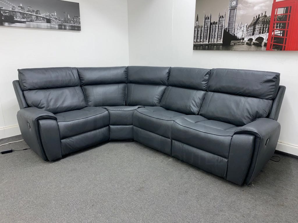 Electric Recliner Grey Fabric LHF Corner Sofa without console - Image 3