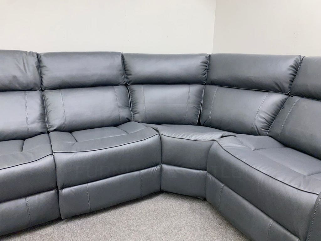 Electric Recliner Grey Fabric RHF Corner Sofa - Image 12
