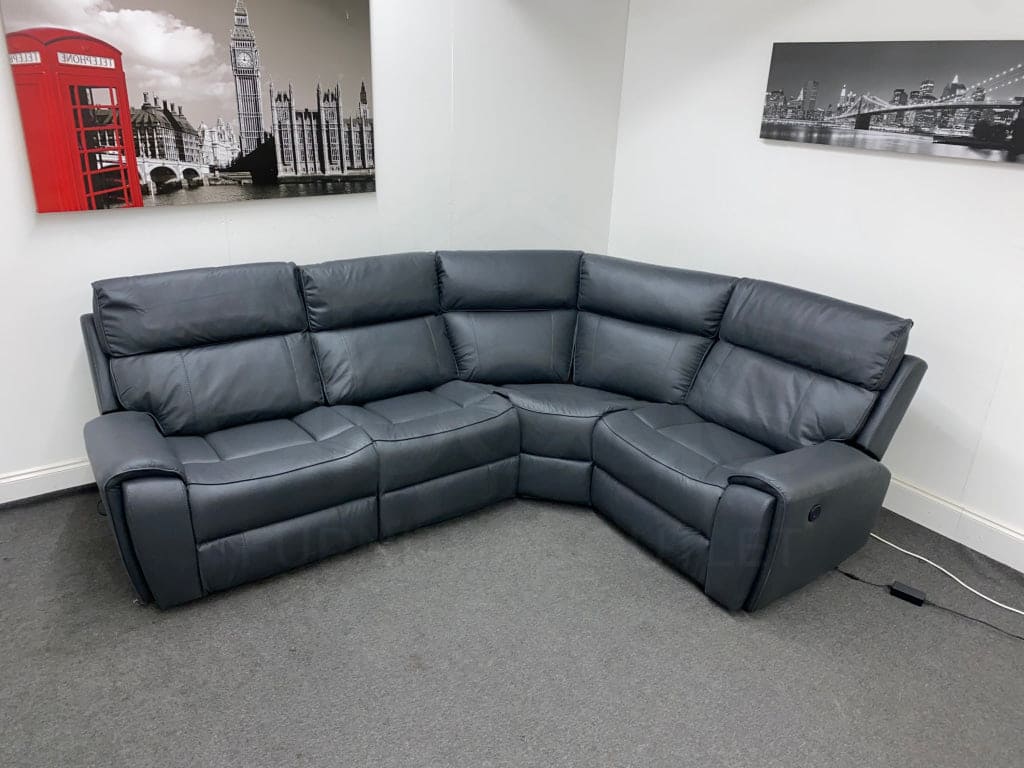 Electric Recliner Grey Fabric RHF Corner Sofa without console - Image 2