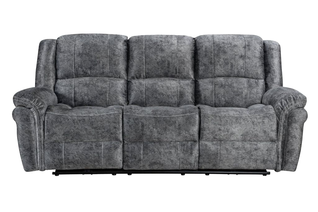 "GALAXY" Grey Electric Recliner Plush Velour Velvet 3 + 2 Seater Reclining Sofa Set With Drop Down Drinks Tray Table & USB Charging Ports - Image 7