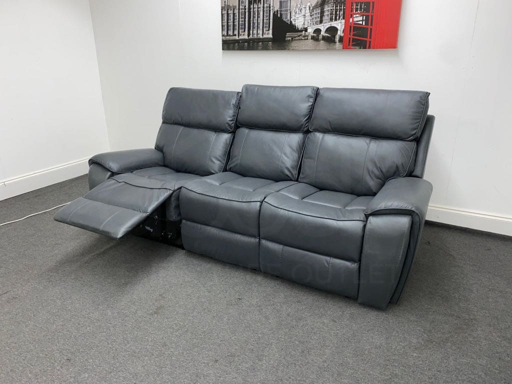 Goodwood Electric Recliner 3 Seater Microfibre Fabric Sofa + USB Ports - Image 8