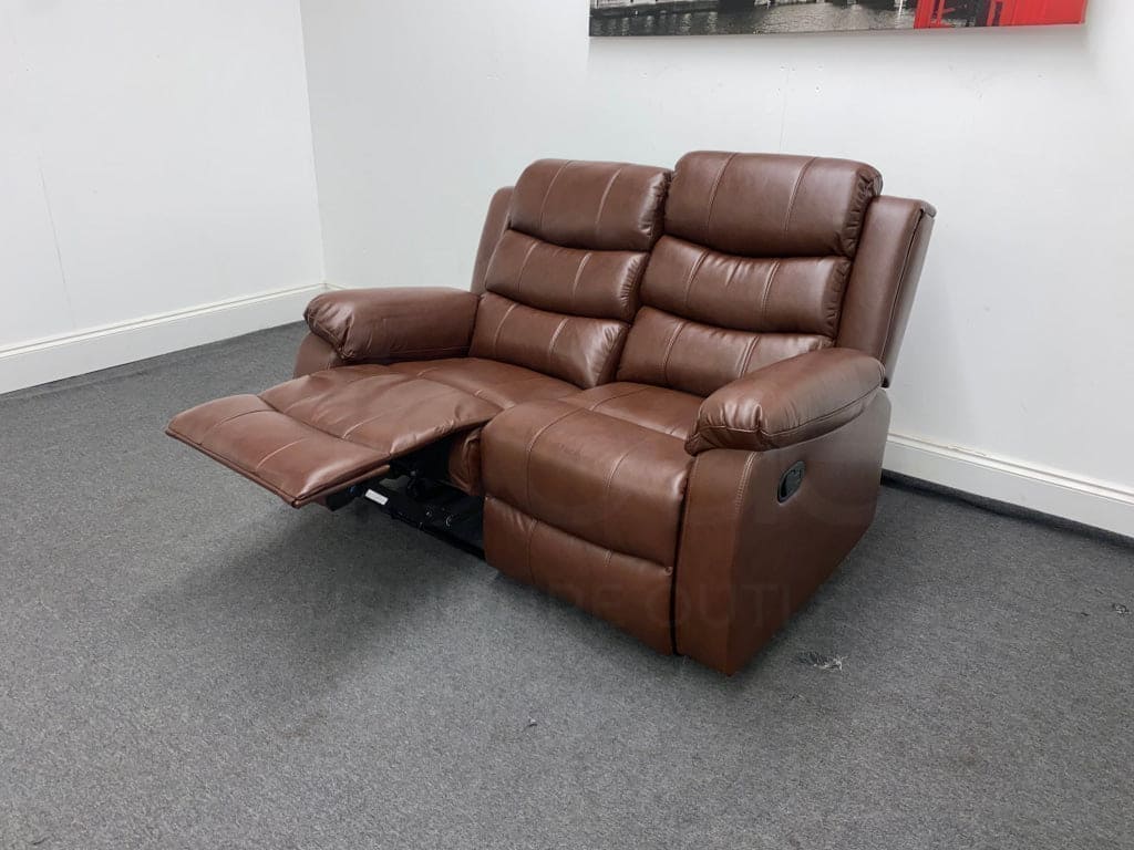Lando Brown Leather Reclining 2 Seater Sofa | Couch | - Image 11
