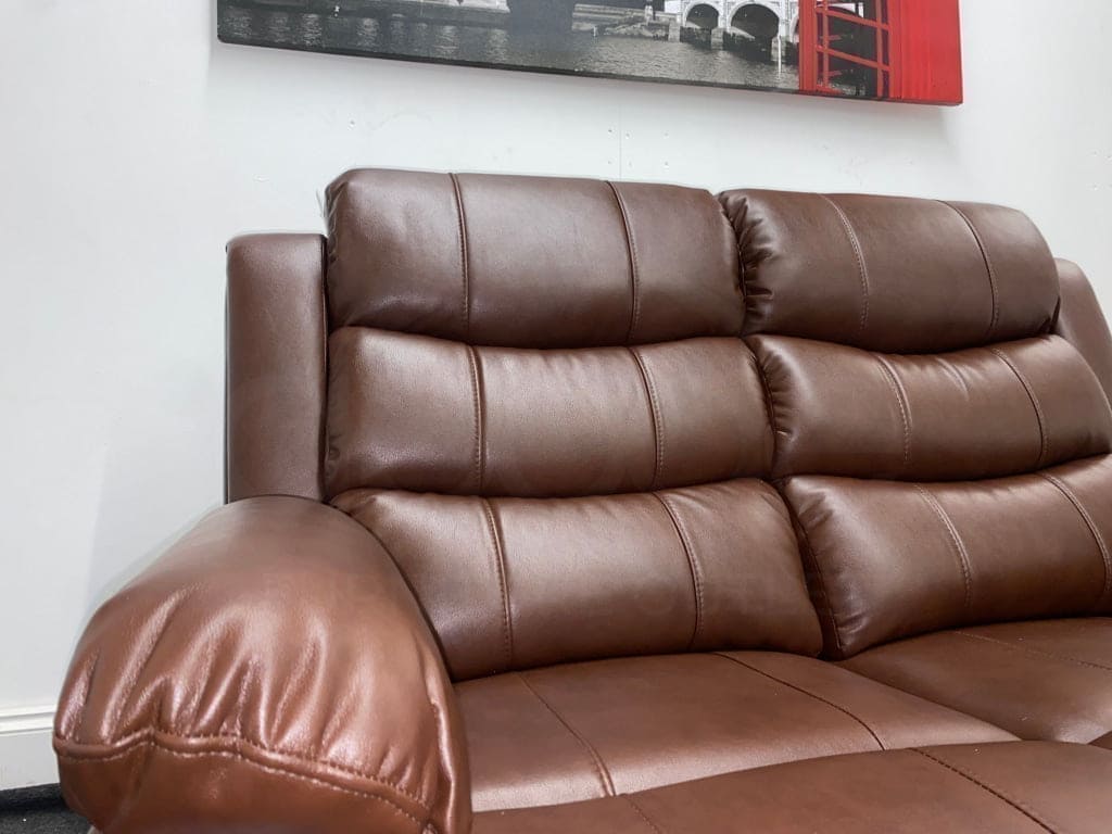 Lando Brown Leather Reclining 2 Seater Sofa | Couch | - Image 5