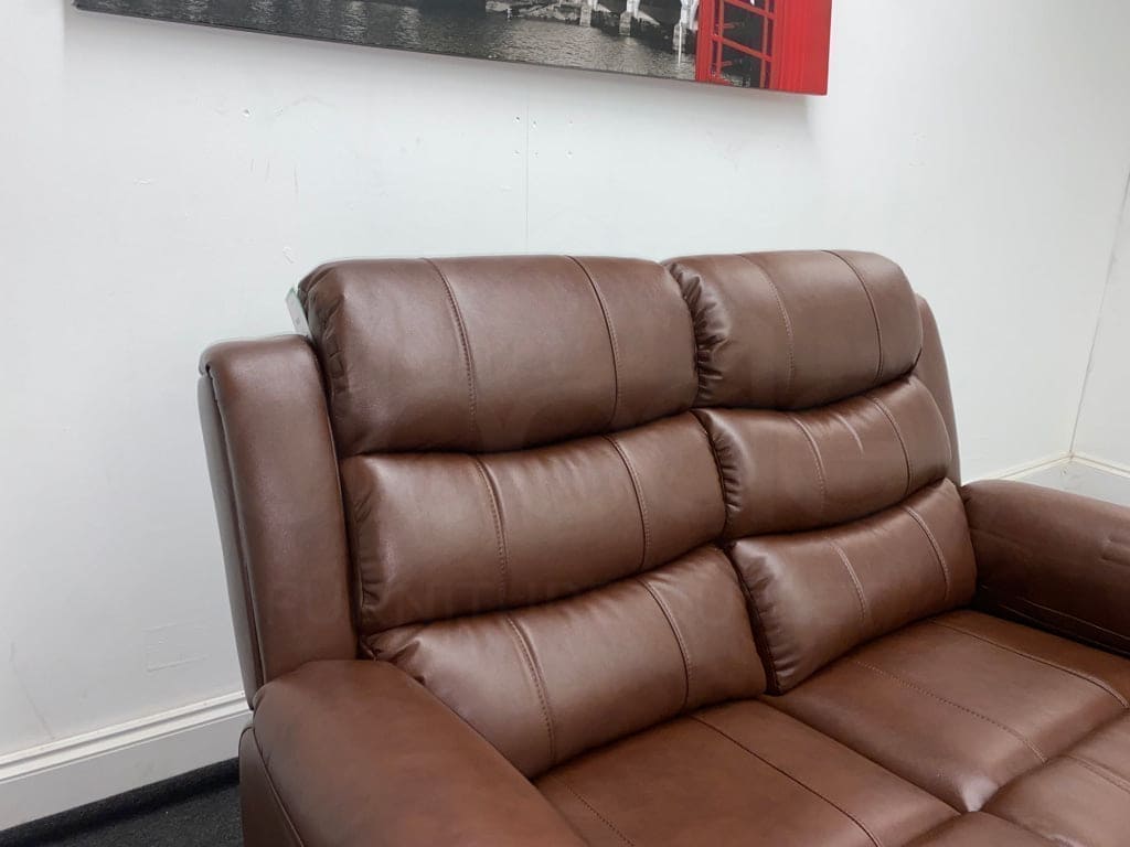 Lando Brown Leather Reclining 2 Seater Sofa | Couch | - Image 8