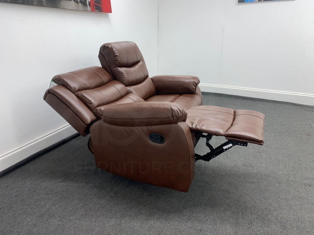 Lando Brown Leather Reclining 2 Seater Sofa | Couch | - Image 9