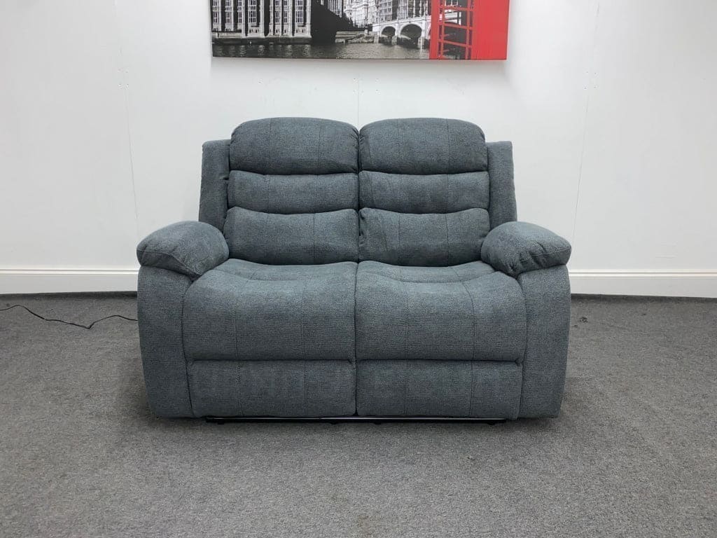 LIMITED TIME OFFER - Lewson Dark Grey Fabric 2 Seater Recliner Sofa - Image 3