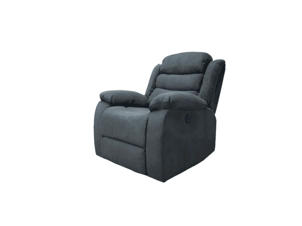 LIMITED TIME OFFER - "Lewson" Electric / Power Reclining Charcoal Grey Fabric Sofa Set - USB Charging & Drinks Tray Table Plus High Seating & Backrest Position | Couch | - Image 15