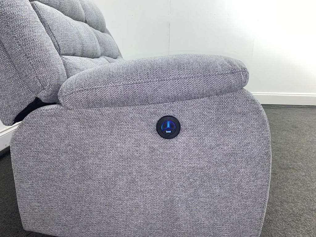 Lewson Grey Fabric 2 Seater Electric / Power Recliner Sofa - Image 6