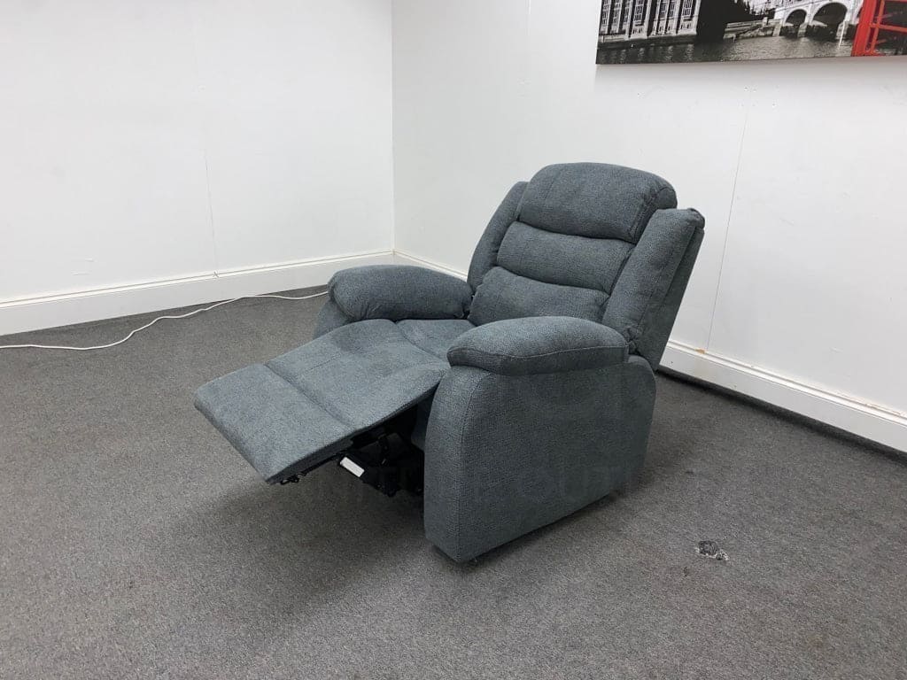 "Lewson" Manual Reclining Charcoal Grey Fabric Sofa Set Including a fold down drinks tray table. 3 seater, 2 seater or Chair | Couch | - Image 12