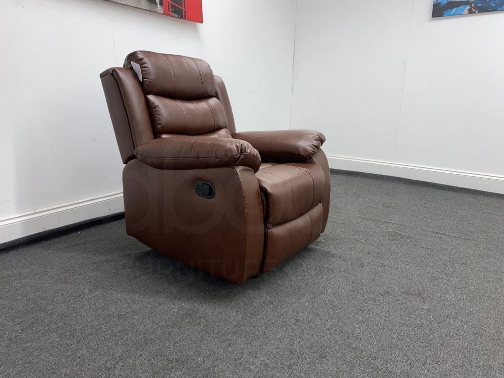 Lando Recliner Brown Leather Armchair - Image 11