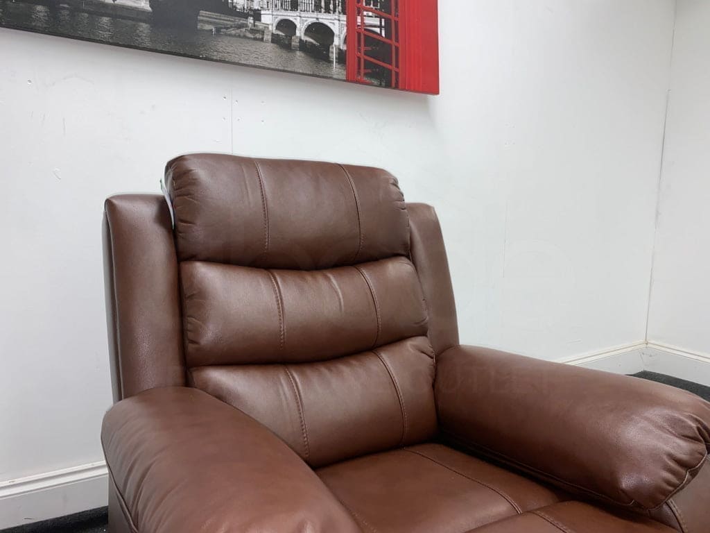 Lando Recliner Brown Leather Armchair - Image 12