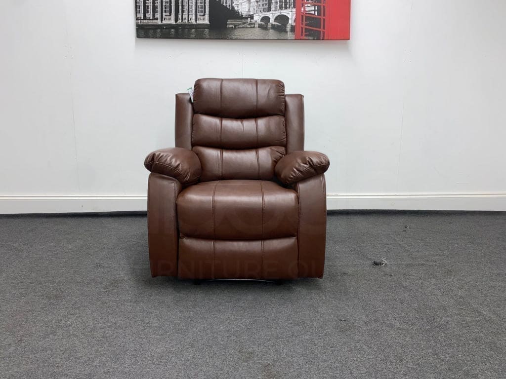 Lando Recliner Brown Leather Armchair - Image 13