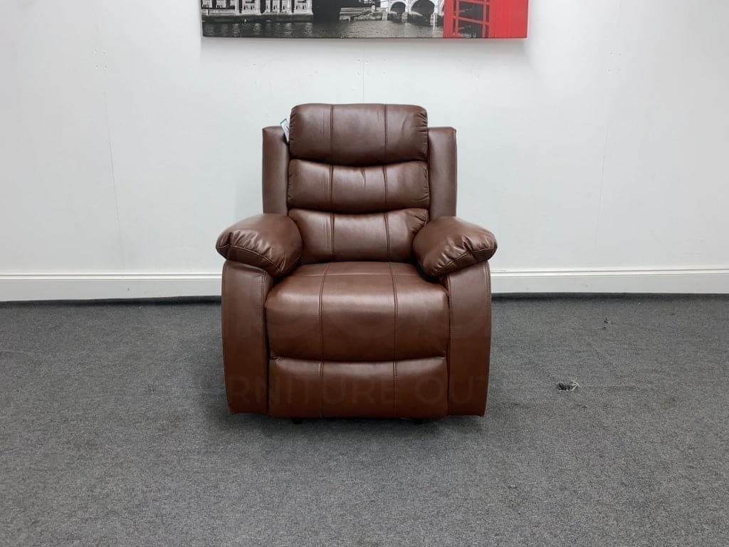 Lando Recliner Brown Leather Armchair - Image 5