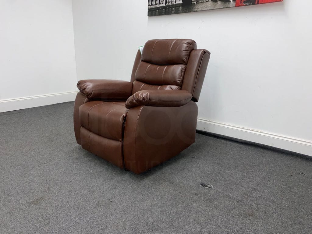 Lando Recliner Brown Leather Armchair - Image 6