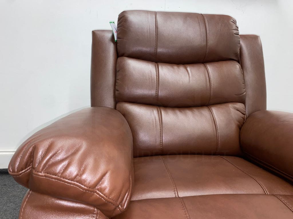 Lando Recliner Brown Leather Armchair - Image 7