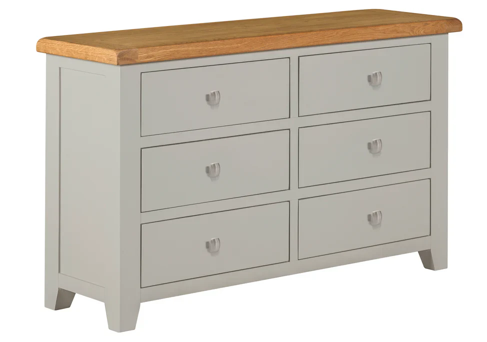 Lucca 6 Drawer Real Hardwood Oak Chest Of Draws