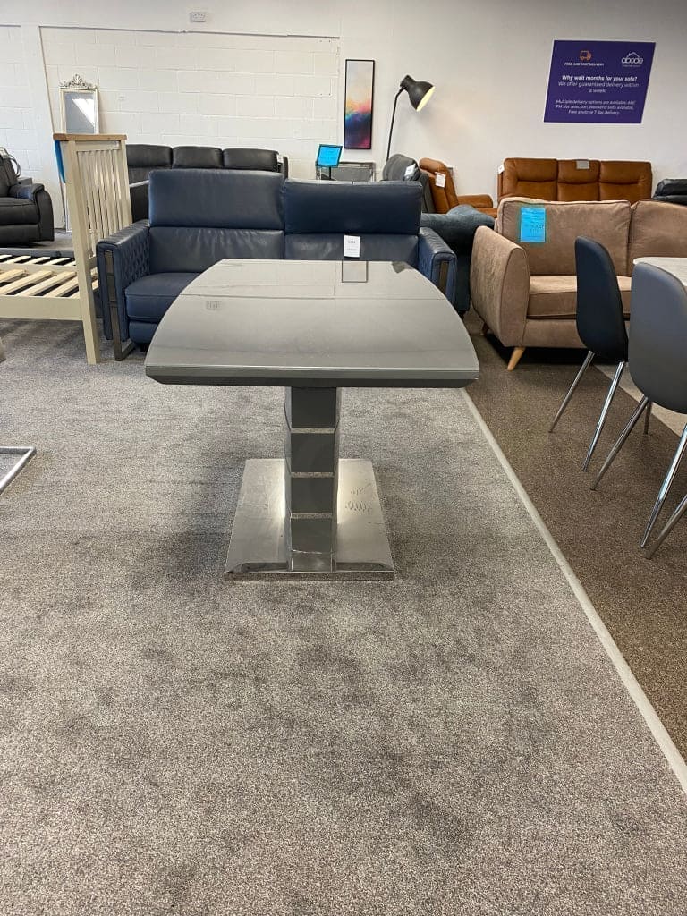This Whole Dining Set - Grey Extending Glass Top Dining Table ( 140CM - 180CM )+ 6 Grey Leather Chairs - Image 8