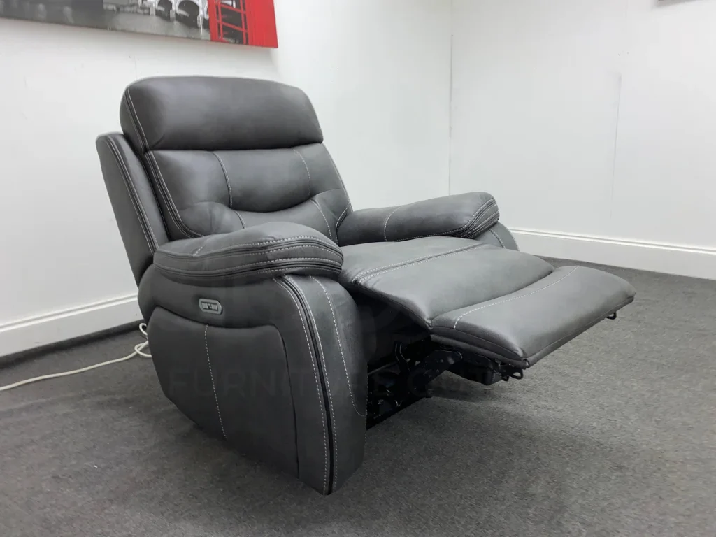 Cinema Sofa | Adjustable Power Headrests | Bluetooth Speakers | Vinson Express Smart Tech 1 Seater Sofa / Fabric Power Recliner Armchair Fabric Power Recliner