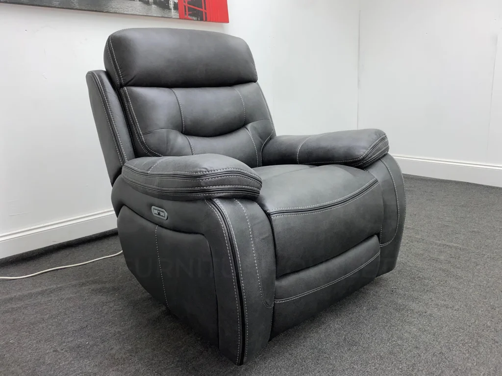 Cinema Sofa | Adjustable Power Headrests | Bluetooth Speakers | Vinson Express Smart Tech 1 Seater Sofa / Fabric Power Recliner Armchair Fabric Power Recliner - Image 5