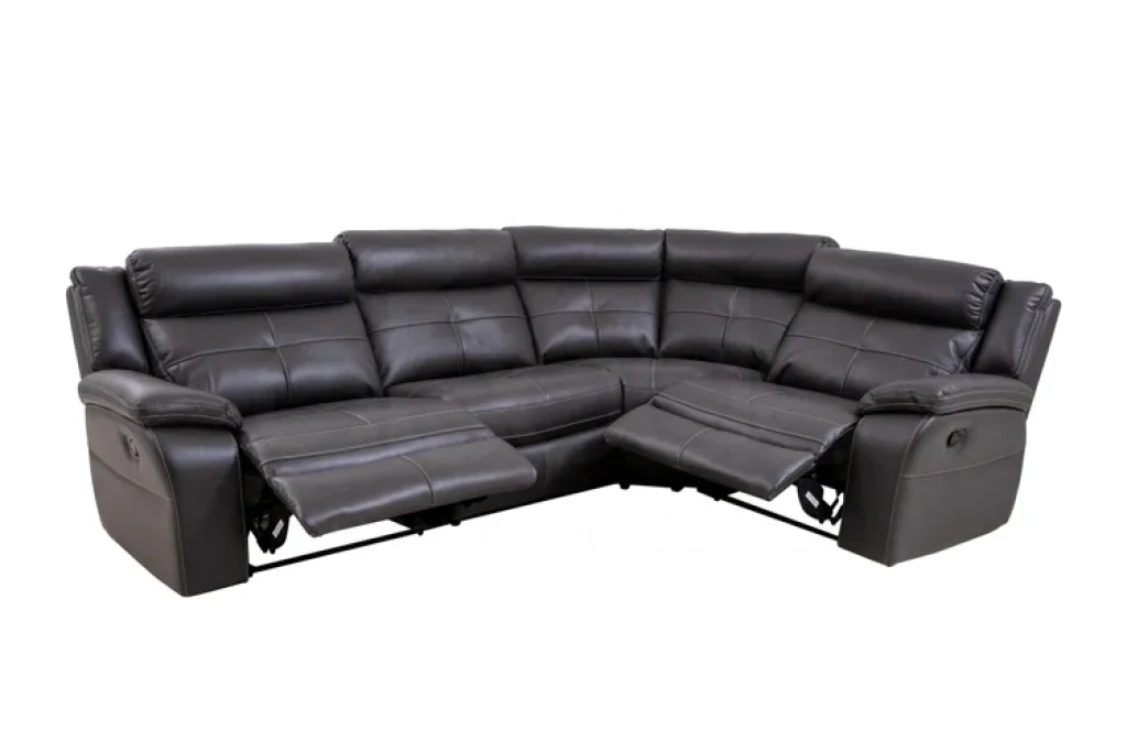 Parker Electric Recliner Grey Leather Reversible Corner Sofa - Image 8
