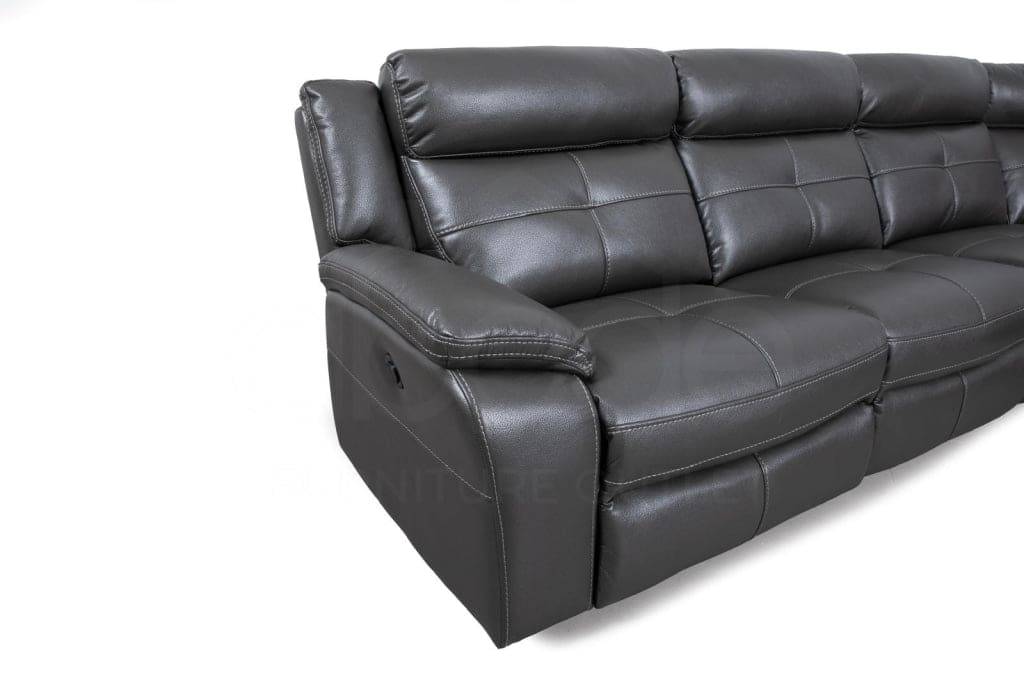 Parker Electric Recliner Grey Leather Reversible Corner Sofa - Image 9