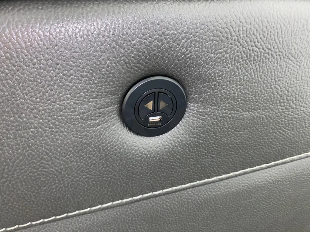 Parker Electric Recliner Grey Leather 3 Seater Sofa With Consol - Image 26