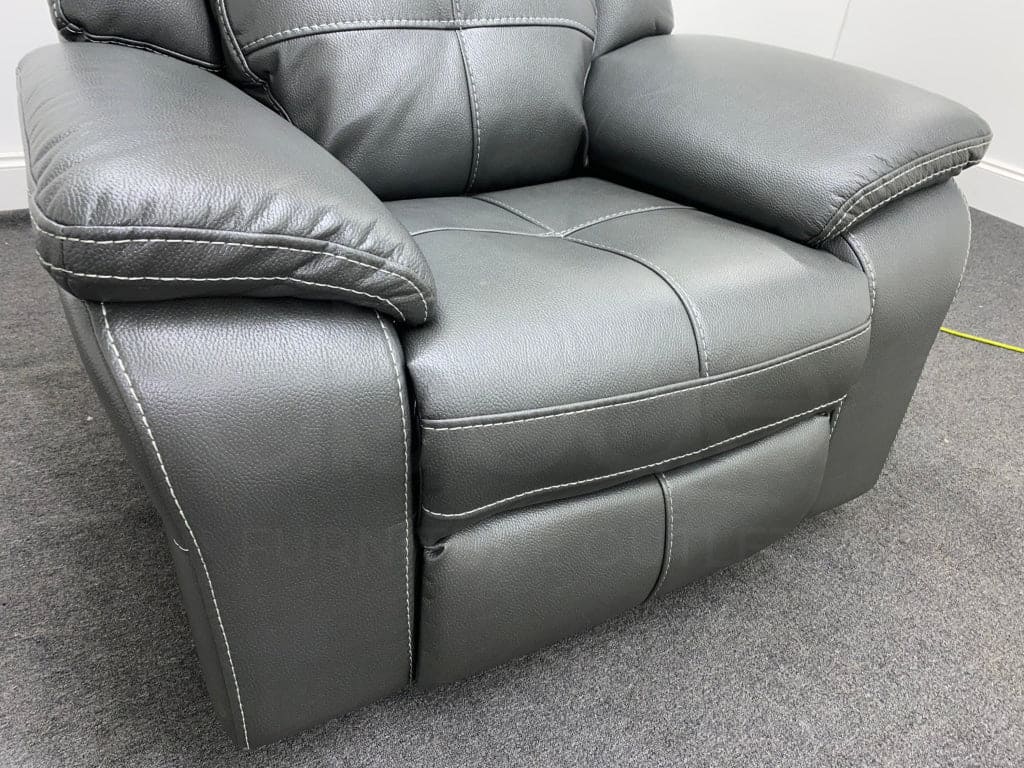Parker Electric Recliner Grey Leather Chair - Image 11