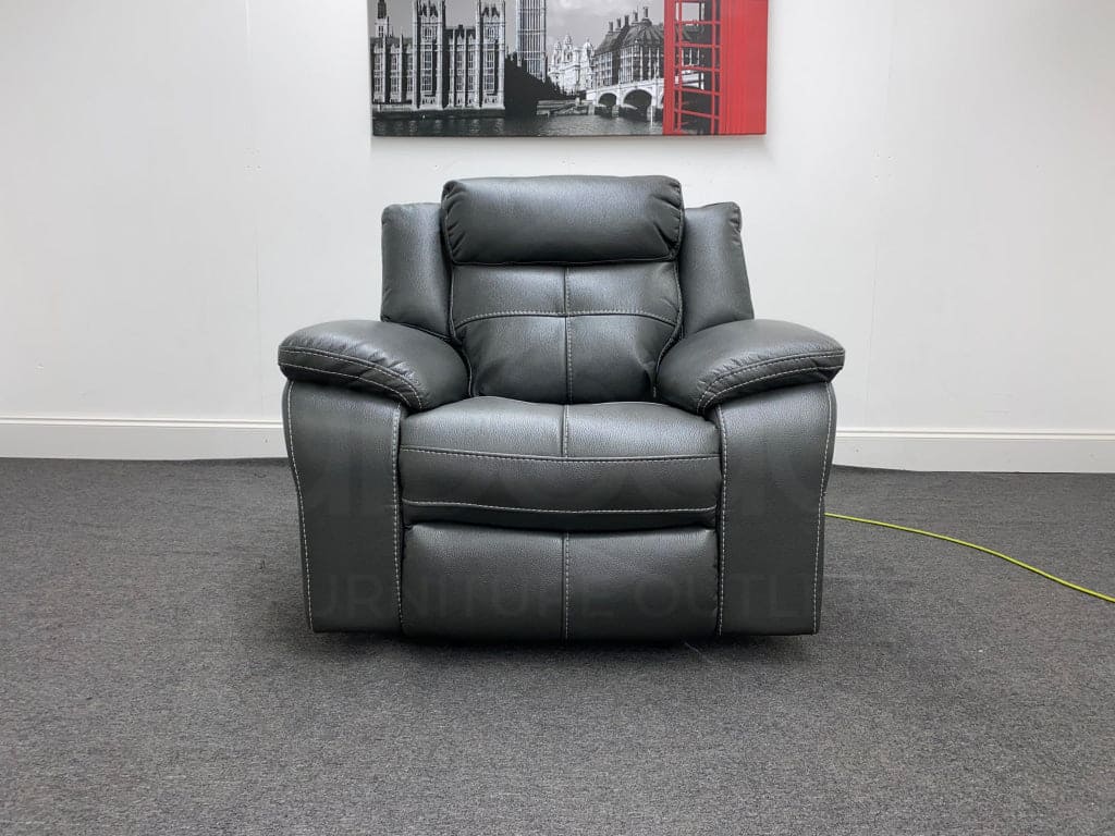 Parker Electric Recliner Grey Leather Chair - Image 13