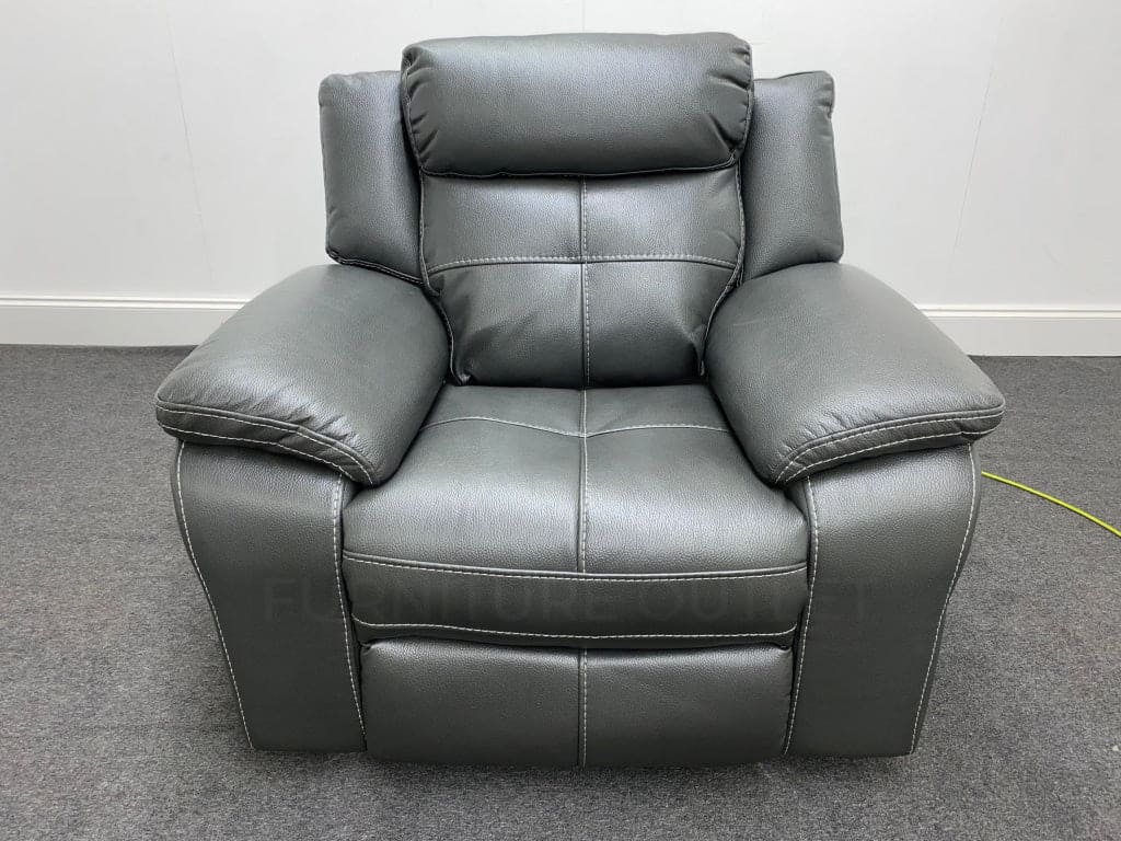Parker Electric Recliner Grey Leather Chair - Image 15